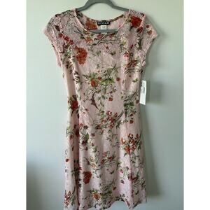 Rodan Pink Floral Midi Dress